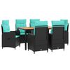 vidaXL Outdoortisch-Set 7 stk. PE Rattan und pulverbeschichteter Stahl