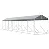 vidaXL Outdoor-Hundezwinger mit Dach Silbern 2x14x2,5 m Stahl Verzinkt