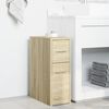 vidaXL Badschrank Schmal mit Rollen Sonoma-Eiche Holzwerkstoff