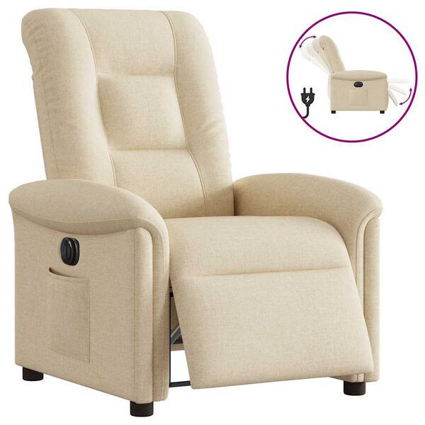 vidaXL Relaxsessel Elektrisch Creme Stoff