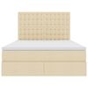 vidaXL Aufbewahrungsbett mit Matratze Creme 140 x 200 cm Polyester