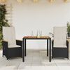 vidaXL 3-tlg. Bistro-Set mit Kissen Schwarz Poly Rattan