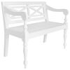 vidaXL Batavia-Sitzbank 98 cm Mahagoni Massivholz Wei&szlig;