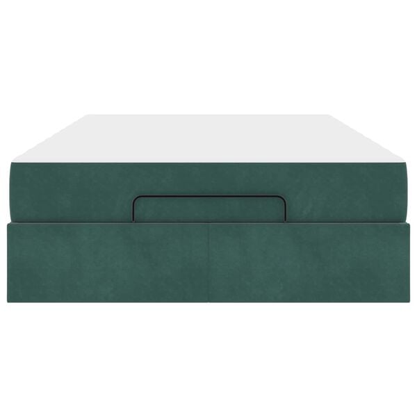 vidaXL Bettgestell mit Matratze Dunkelgr&uuml;n 120 x 190 cm Samt