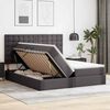 vidaXL Bett mit Stauraum und LED Grau 180 x 200 cm Kunstleder