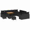 vidaXL Gartensofa-set mit Kissen 13 pcs Schwarz Poly-Rattan