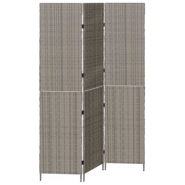 vidaXL Raumteiler Grau 146 x 180 cm Poly-Rattan