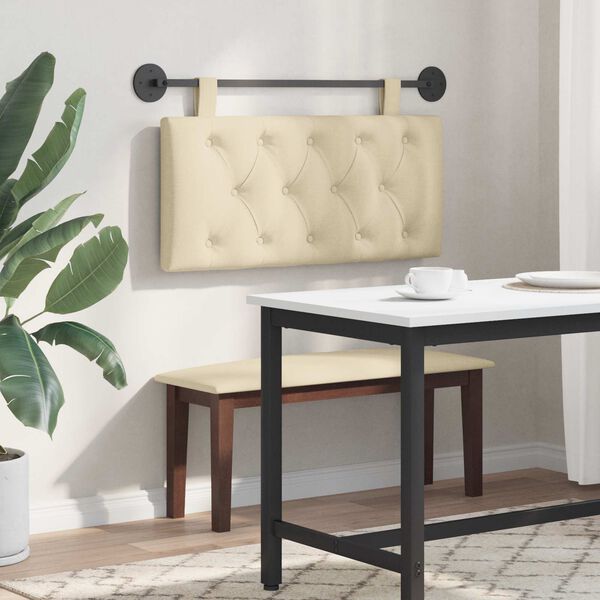 vidaXL H&auml;ngevorderseite Wandmontiert Creme 100 x 55 x 7 cm Stoff