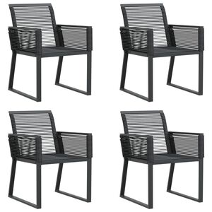 vidaXL Gartenst&uuml;hle 4 Stk. Schwarz Poly Rattan