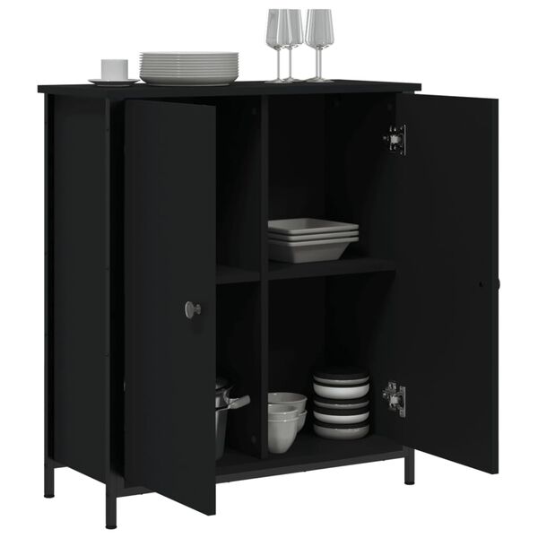 vidaXL Sideboard Schwarz 70x30x80 cm Holzwerkstoff