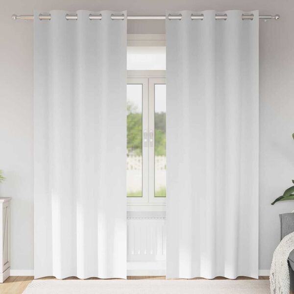 vidaXL Verdunkelungs-Vorh&auml;nge mit Ringen 2 pcs Reinwei&szlig; 245 x 140 cm