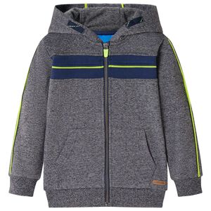 Kinder-Kapuzenpullover mit Rei&szlig;verschluss Grau Melange 92