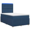 vidaXL LED Boxspringbett mit Matratze Blau 120 x 190 cm Stoff