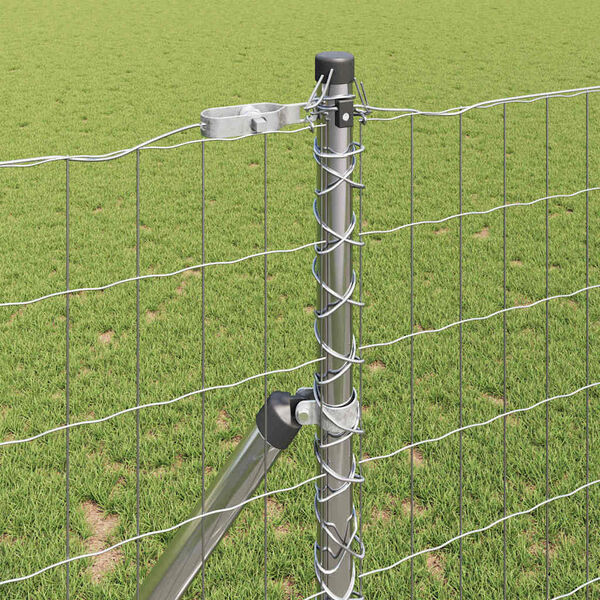 vidaXL Zaun mit Pfosten Silber 1 x 25 m Stahl und PVC