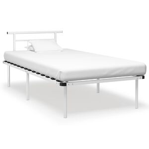 vidaXL Bettgestell Wei&szlig; Metall 100x200 cm