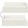 vidaXL Eckbettgestell mit Matratze mit Matratze 2 pcs Creme Samt