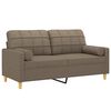 vidaXL 2-Sitzer-Sofa mit Kissen Taupe 140 cm Stoff