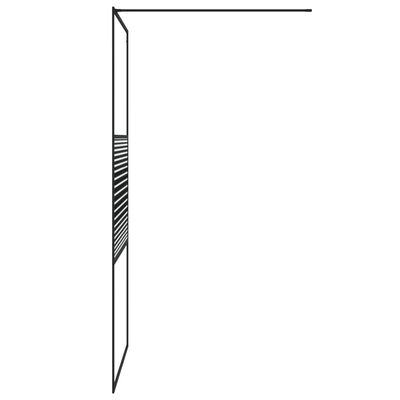vidaXL Duschwand für Begehbare Dusche Schwarz 100x195 cm ESG-Glas Klar