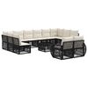 vidaXL Gartensofa-set 13 pcs Schwarz und Cremewei&szlig; Poly-Rattan