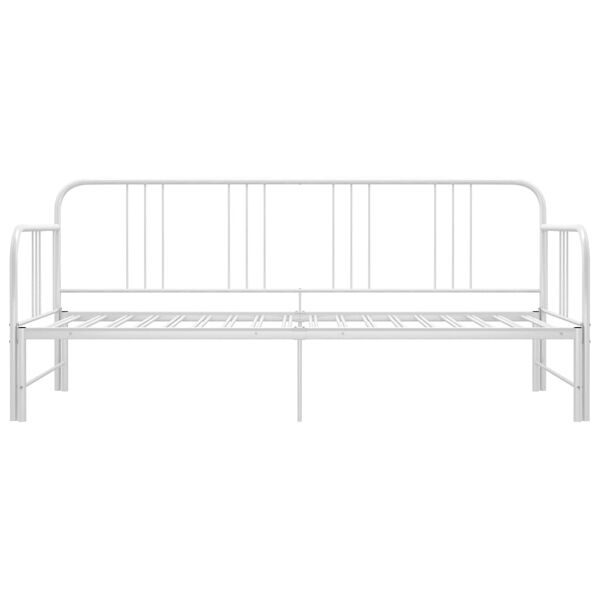 vidaXL Ausziehsofa Bettgestell Weiß Metall 90x200 cm
