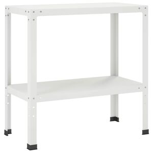vidaXL Pflanztisch 100 x 40 x 80 cm Pulverbeschichteter Stahl Wei&szlig;