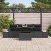 vidaXL Sofa Set mit Kissen 5 pcs Schwarz Poly-Rattan