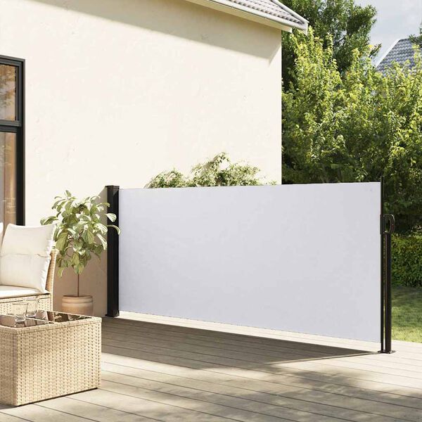 vidaXL Seitenmarkise Ausziehbar Wei&szlig; 117x300 cm