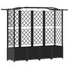 vidaXL Hochbeet mit Rankgitter und Dach Schwarz 204 x 40 x 138 cm PP