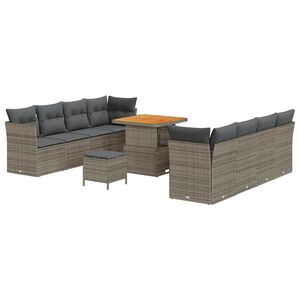 vidaXL Gartensofa-set 11 pcs Grau Poly-Rattan