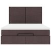 vidaXL Ottoman-Bett mit Matratze Dunkelbraun 140x200 cm Stoff