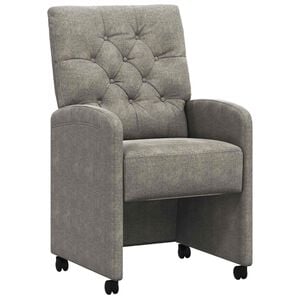 vidaXL Esszimmerst&uuml;hle mit Rollen 2 pcs Hellgrau 58 x 67 x 97 cm