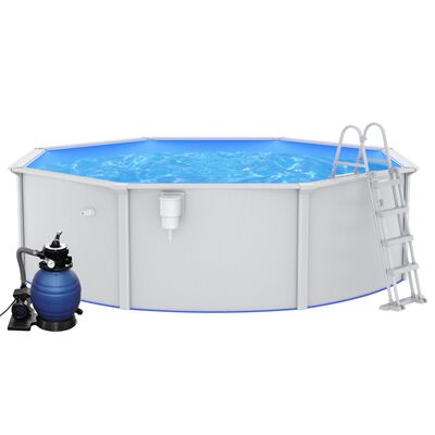 vidaXL Pool mit Sandfilterpumpe und Leiter 460x120 cm