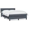 vidaXL Boxspringbett mit Matratze Dunkelgrau 140x220 cm Samt
