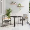 vidaXL Garten Essgruppe 3 pcs Grau Poly-Rattan