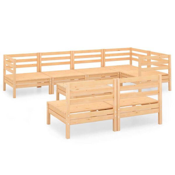 vidaXL 8-tlg. Garten-Lounge-Set Massivholz Kiefer