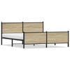 vidaXL Metallbett ohne Matratze Sonoma-Eiche 180x200 cm