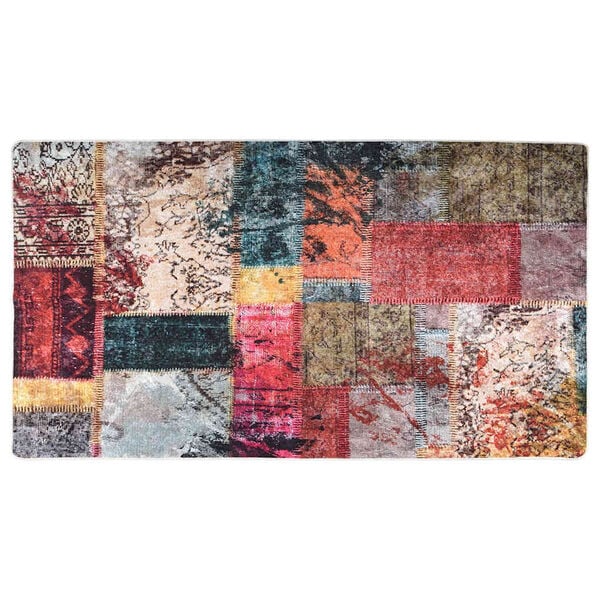 vidaXL Teppich Waschbar Patchwork Mehrfarbig 190x300 cm