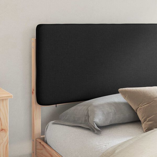 vidaXL Bettgestell mit gepolstertem Kopfteil Schwarz 200 x 200 cm