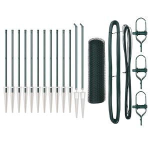 vidaXL Sechseckzaun mit Pfosten 25 x 0,6 m PVC-beschichteter Stahl