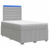 vidaXL LED Boxspringbett mit Matratze Hellgrau 120 x 190 cm Stoff