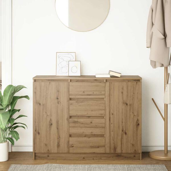 vidaXL Sideboard mit Schubladen Artisan-Eiche 100,5x35x76 cm