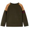 vidaXL Kinder-Sweatshirt Dunkles Khaki und Kamelbraun 140