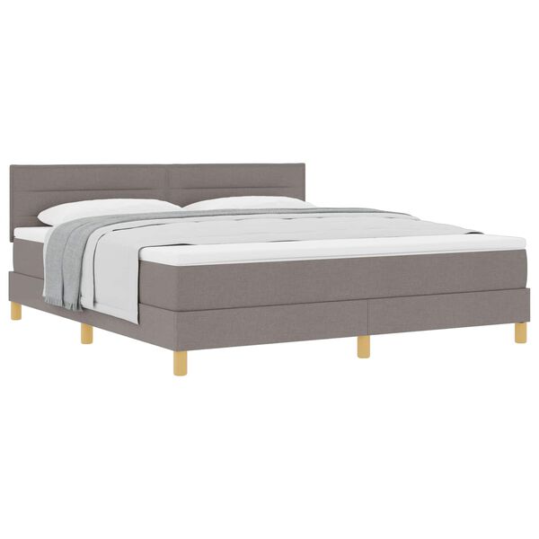 vidaXL Boxspringbett mit Matratze Taupe 180 x 200 cm Stoff