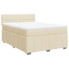 vidaXL Boxspringbett mit Matratze Creme 160x200 cm Stoff