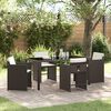vidaXL Garten Essgruppe mit Kissen 5 pcs Braun Poly-Rattan