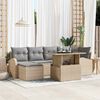 vidaXL Garten-Sofa-Set mit Kissen 7 pcs Beige und Hellgrau