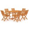 vidaXL 7-tlg. Garten-Essgruppe Massivholz Teak