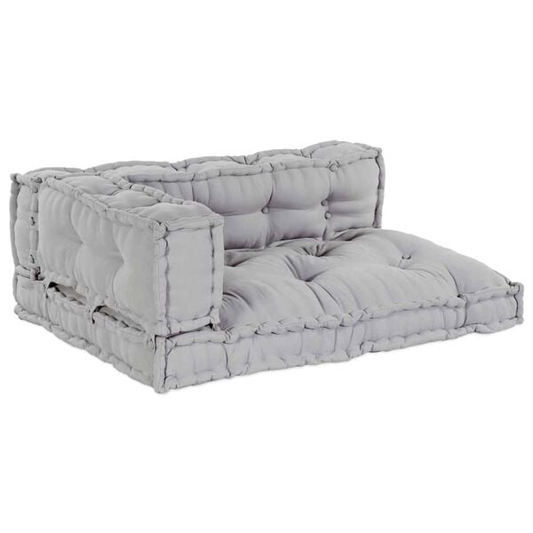vidaXL Pallet Sofa Kissen 3 pcs Grau 120 x 80 x 38 cm Stoff