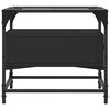 vidaXL Couchtisch mit Glasplatte Schwarz 50x50x45 cm Stahl