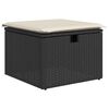 vidaXL 4-tlg. Garten-Sofagarnitur mit Kissen Schwarz Poly Rattan